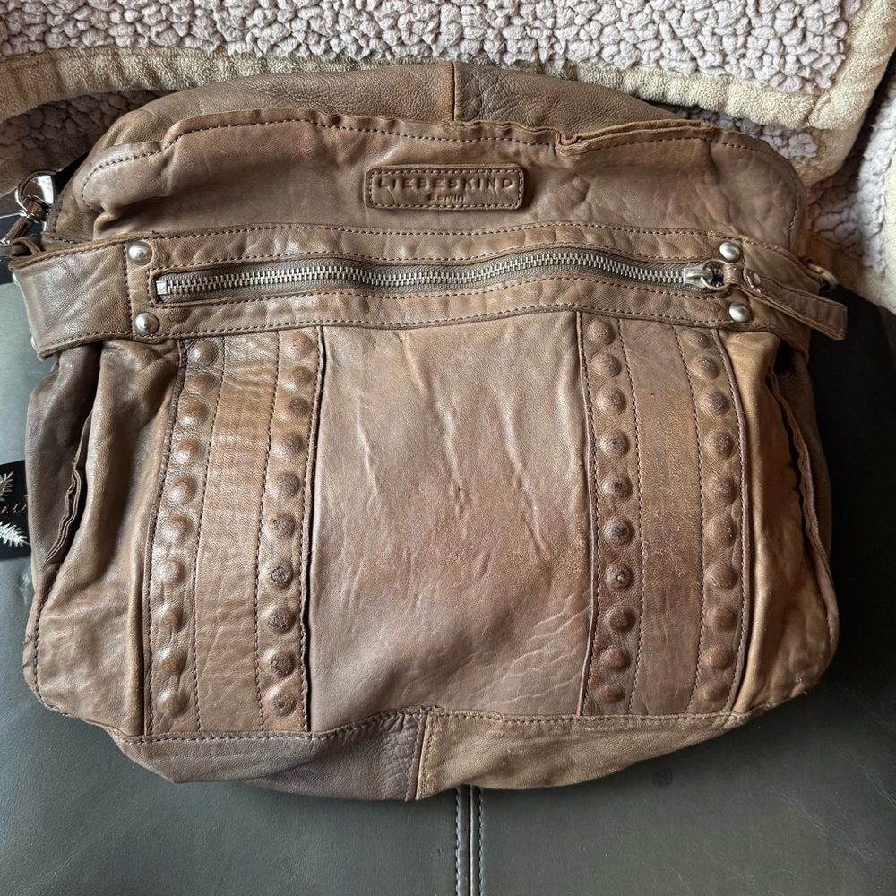 Vintage Lambskin rare Liebskind Berlin bag with purposeful distressed look. Boho - Picture 3 of 16